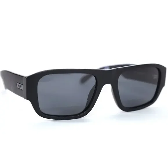 Quay Australia NIGHT CAP Rectangle Sunglasses Polarized - Matte Black/Black - Picture 5 of 11